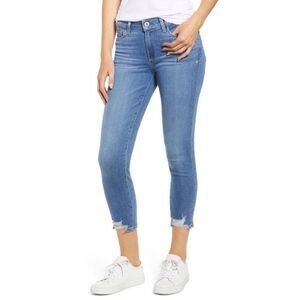 PAIGE Skyline Skinny Crop Jean North Star Distressed